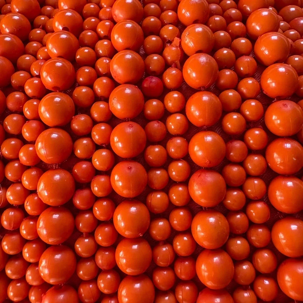 Orange Beaded Shoulder Top Handle Bag Purse Viral Tik Tok Made in India NWT - Picture 6 of 6